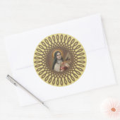St. Therese the Little Blume Deko Border Runder Aufkleber (Umschlag)