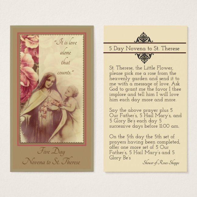 St. Therese the Little Blume Novena (Vorne & Hinten)