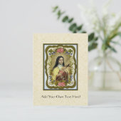St. Therese the Little Blume Rose Crucifix Herzstü Postkarte (Stehend Vorderseite)