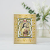 St. Therese the Little Blume Rose Crucifix Herzstü Postkarte (Stehend Vorderseite)