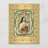 St. Therese the Little Blume Rose Crucifix Herzstü Postkarte (Vorderseite)