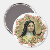 St. Therese the Little Blume Rose Crucifix Magnet (Vorderseite/Rückseite)