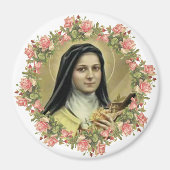 St. Therese the Little Blume Rose Crucifix Magnet (Vorne)
