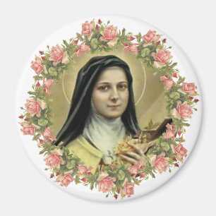 St. Therese the Little Blume Rose Crucifix Magnet