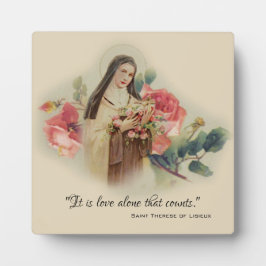 St. Therese the Little Flower Roses Quote Fotoplatte