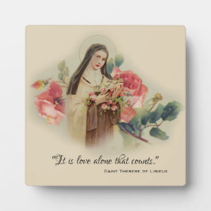 St. Therese the Little Flower Roses Quote Fotoplatte