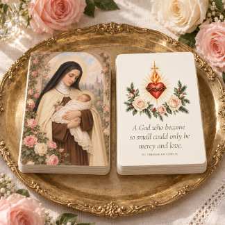 St. Thérèse und Jesuskind Weihnachtsgebetskarte Visitenkarte
