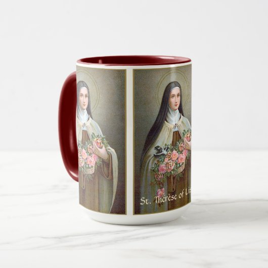 St. Therese von Lisieux die kleine Blume (BJE 01) Tasse (Vorderseite Links)