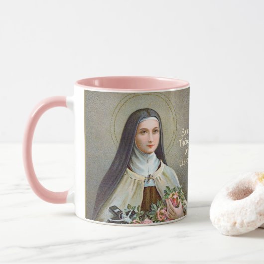 St. Therese von Lisieux die kleine Blume (BJE 01) Tasse (Mit Donut)