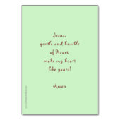 St. Therese von Lisieux Gebetskarte Tischnummer (Rückseite)