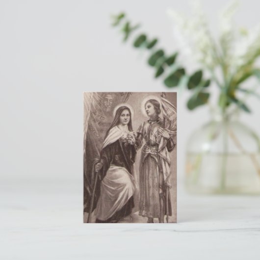 St. Therese von Lisieux Joan von Arc Katholischen Platzkarte (Stehend Vorderseite)