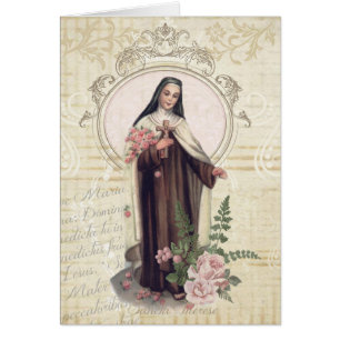 St. Therese von Lisieux Rosen-Vintagem religiösem