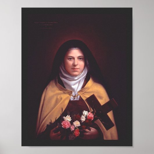 St. Therese von Lisieux Rosenregen Heilige Kunst Poster (Vorne)