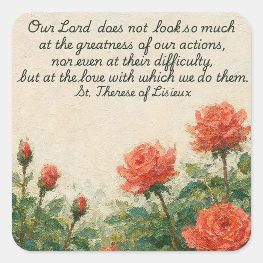 St. Therese von Lisieux Zitat Aufkleber (Vorderseite)