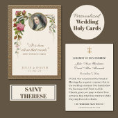 St. Therese Wedding Floral Holy Card