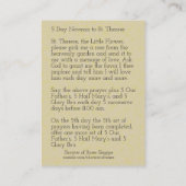 St. Therese wenig Blumenovena-heilige Karte (Rückseite)