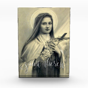 St. Therese wenig weiße Skript-Überlagerung der Fotoblock