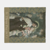 St. Therese wenige Blumen-Engels-Engel-Rosen Fleecedecke (Vorderseite (Horizontal))