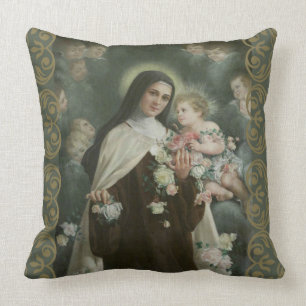 St. Therese wenige Blumen-Engels-Engel-Rosen Kissen
