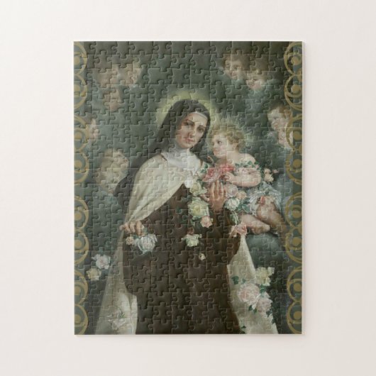 St. Therese wenige Blumen-Rosen-Engels-Engel Puzzle (Vertikal)