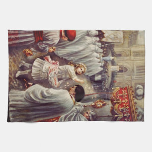 St. Therese wirft Rosen Corpus Domini Fine Art Geschirrtuch