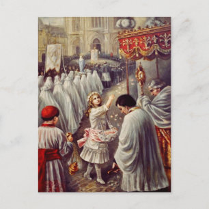 St. Therese wirft Rosen Corpus Domini Fine Art Postkarte
