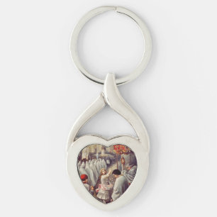 St. Therese wirft Rosen Corpus Domini Fine Art Schlüsselanhänger