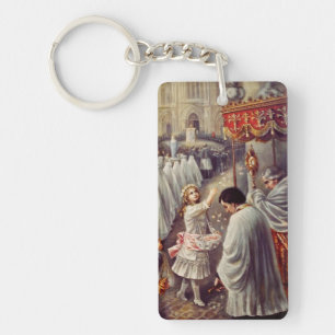 St. Therese wirft Rosen Corpus Domini Fine Art Schlüsselanhänger