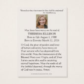 St. Therese Yellow Floral Funeral Prayer Memorial  (Rückseite)