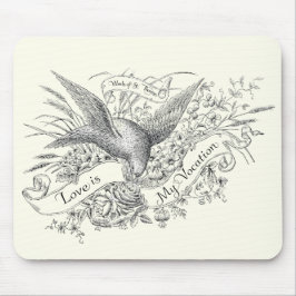 St. Therese Zitat mit Dove und Black & White Rose Mousepad