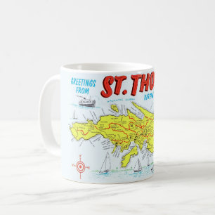 St Thomas Amerikanische Jungferninseln Karte Tasse