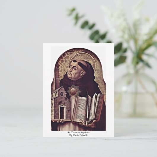 St. Thomas Aquinas By Carlo Crivelli Postkarte (Stehend Vorderseite)
