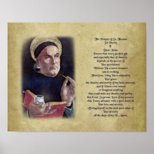 St. Thomas Aquinas Gebet für Reinheit. Poster (Vorne)