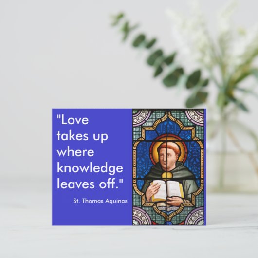 St. Thomas Aquinas Postkarte (Stehend Vorderseite)