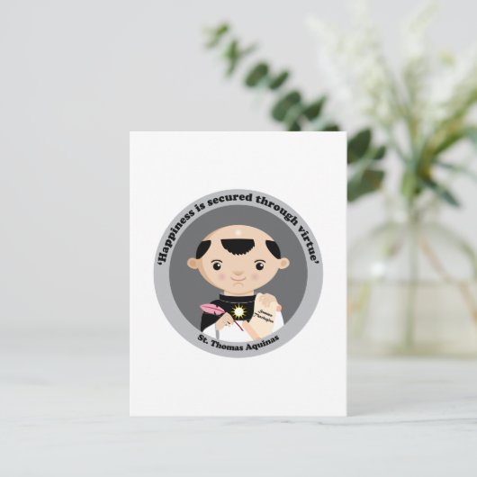 St. Thomas Aquinas Postkarte (Stehend Vorderseite)