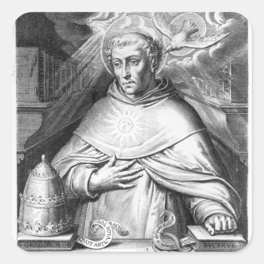 St. Thomas Aquinas Quadratischer Aufkleber (Vorderseite)