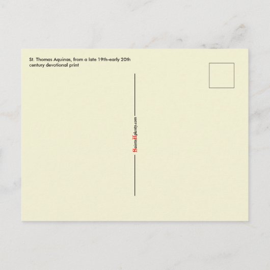 St. Thomas Aquinas (VVP 002) Postkarte (Rückseite)
