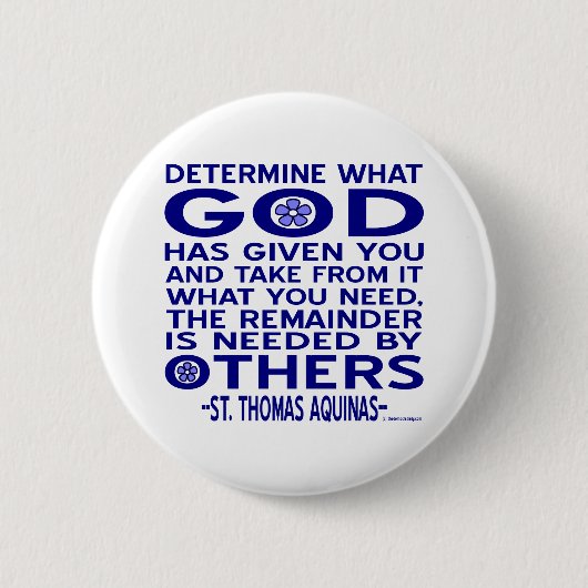 St. Thomas Aquinas Zitat Button (Vorderseite)