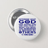 St. Thomas Aquinas Zitat Button (Vorne & Hinten)