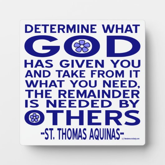 St. Thomas Aquinas Zitat Fotoplatte (Vorderseite)