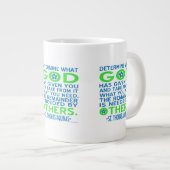 St. Thomas Aquinas Zitat in blau und grün Jumbo-Tasse (Vorderseite Rechts)