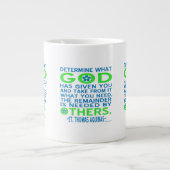 St. Thomas Aquinas Zitat in blau und grün Jumbo-Tasse (Vorderseite)