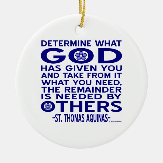 St. Thomas Aquinas Zitat Keramikornament (Vorne)