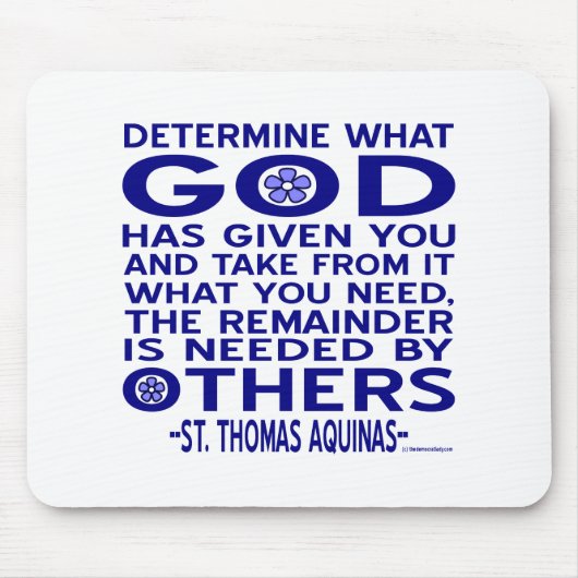 St. Thomas Aquinas Zitat Mousepad (Vorne)