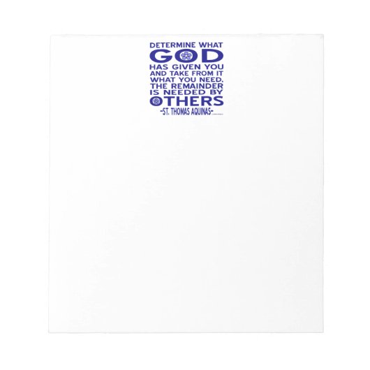 St. Thomas Aquinas Zitat Notizblock (Vorderseite)