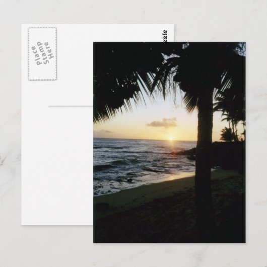 St. Thomas Beach Sunset Postcard Postkarte (Vorne/Hinten)