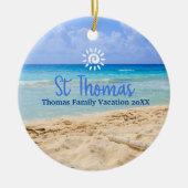 St Thomas Beach Urlaub Familienreise Keramik Ornament (Vorne)
