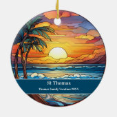 St Thomas Beach Urlaub Keramik Ornament (Hinten)