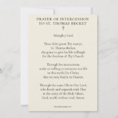 St. Thomas Becket Gebetskarte Katholisch (Rückseite)