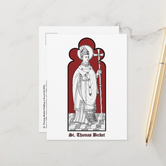 St. Thomas Becket Holding a Sword (M 033) Postkarte (Vorderseite/Rückseite Beispiel)